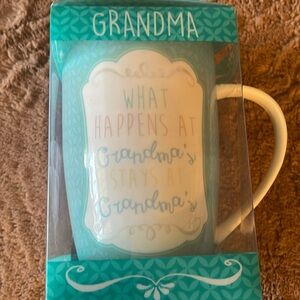 Grandma Mug “What happens at Grandma’s, stays at Grandma’s”. Great gift idea!